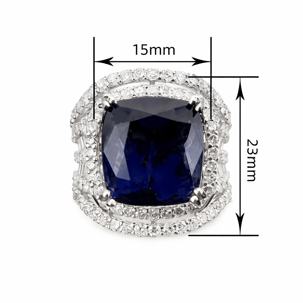 Blue Crystal Zircon Ring