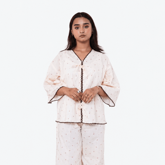 Ivory Floral Print Co-ord Set