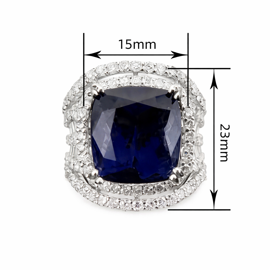 Blue Crystal Zircon Ring