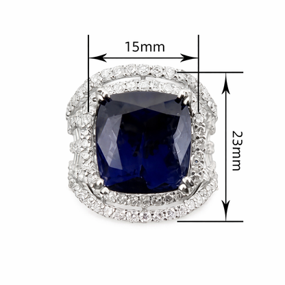 Blue Crystal Zircon Ring