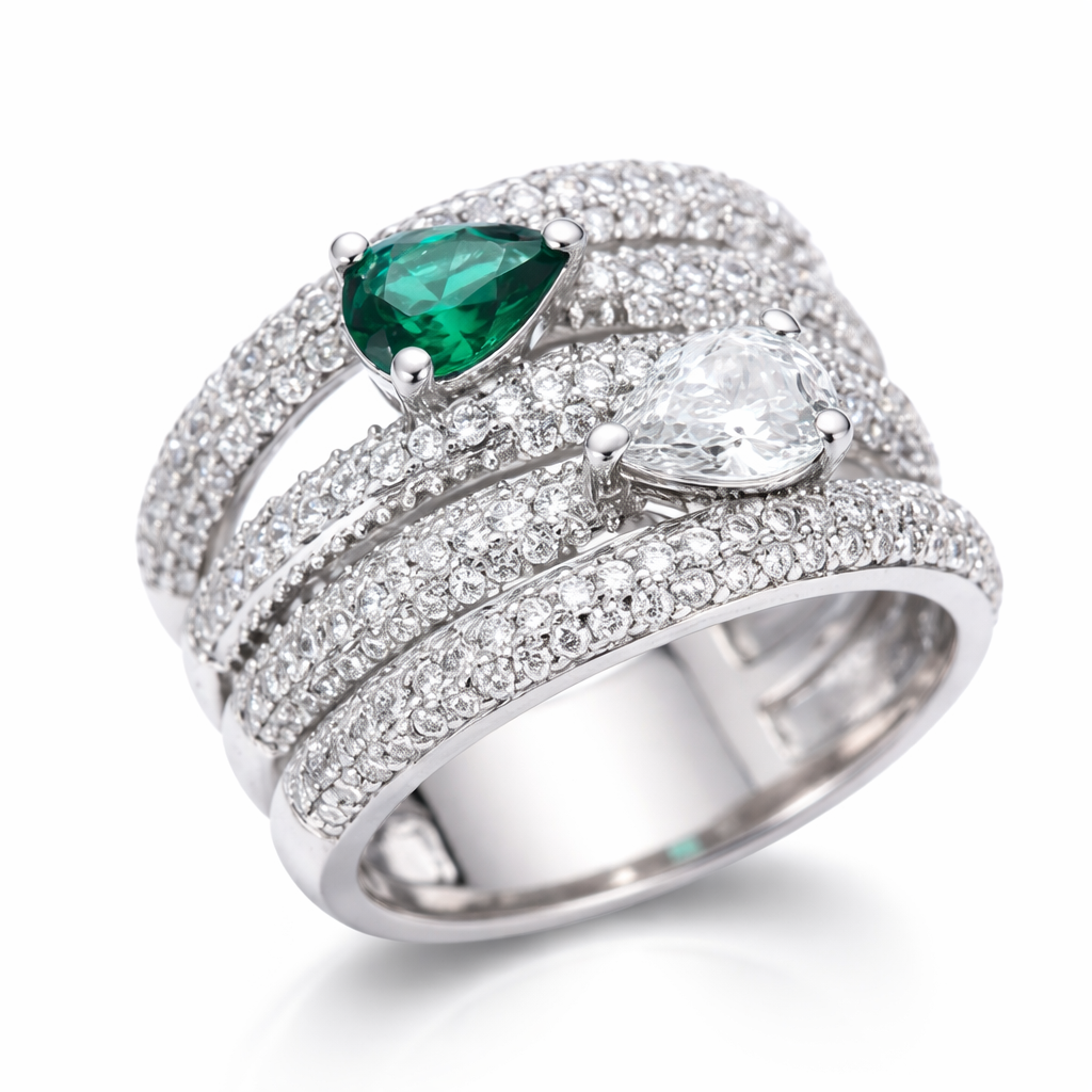 Multi Layers Zircon Ring