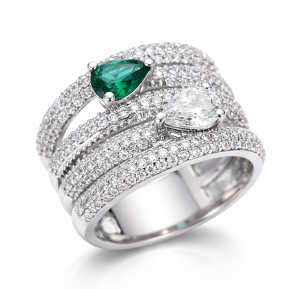 Multi Layers Zircon Ring