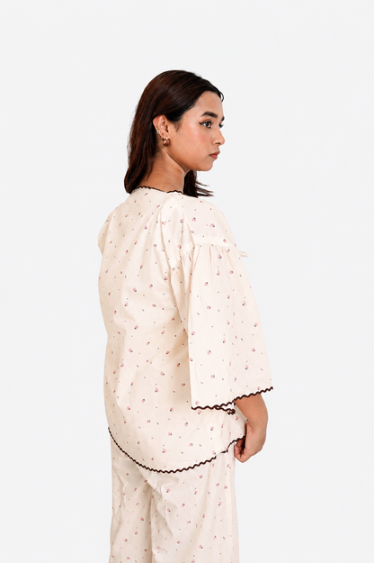 Ivory Floral Print Co-ord Set