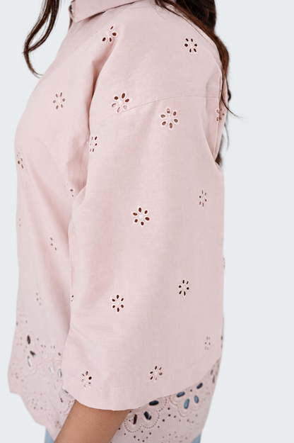 Serephine Blush Chikankari Shirt
