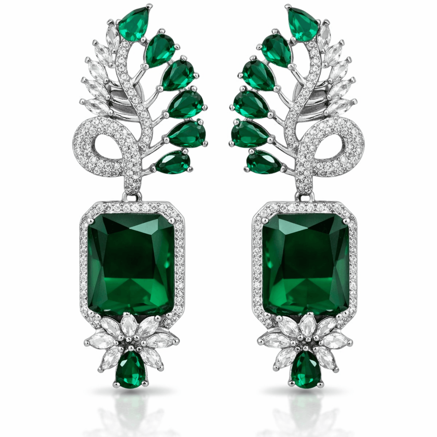 American Diamond Serephine Green Emerald-Cut Stones
