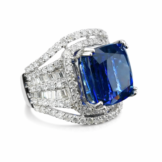 Blue Crystal Zircon Ring