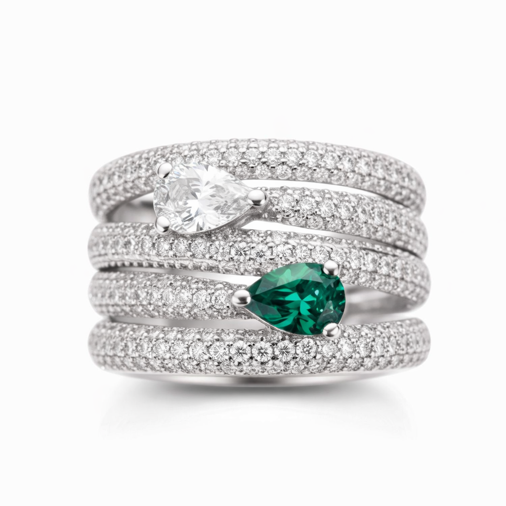 Multi Layers Zircon Ring