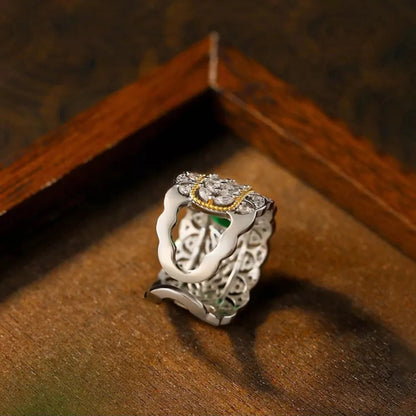 Emerald Ring 18K Gold Plated