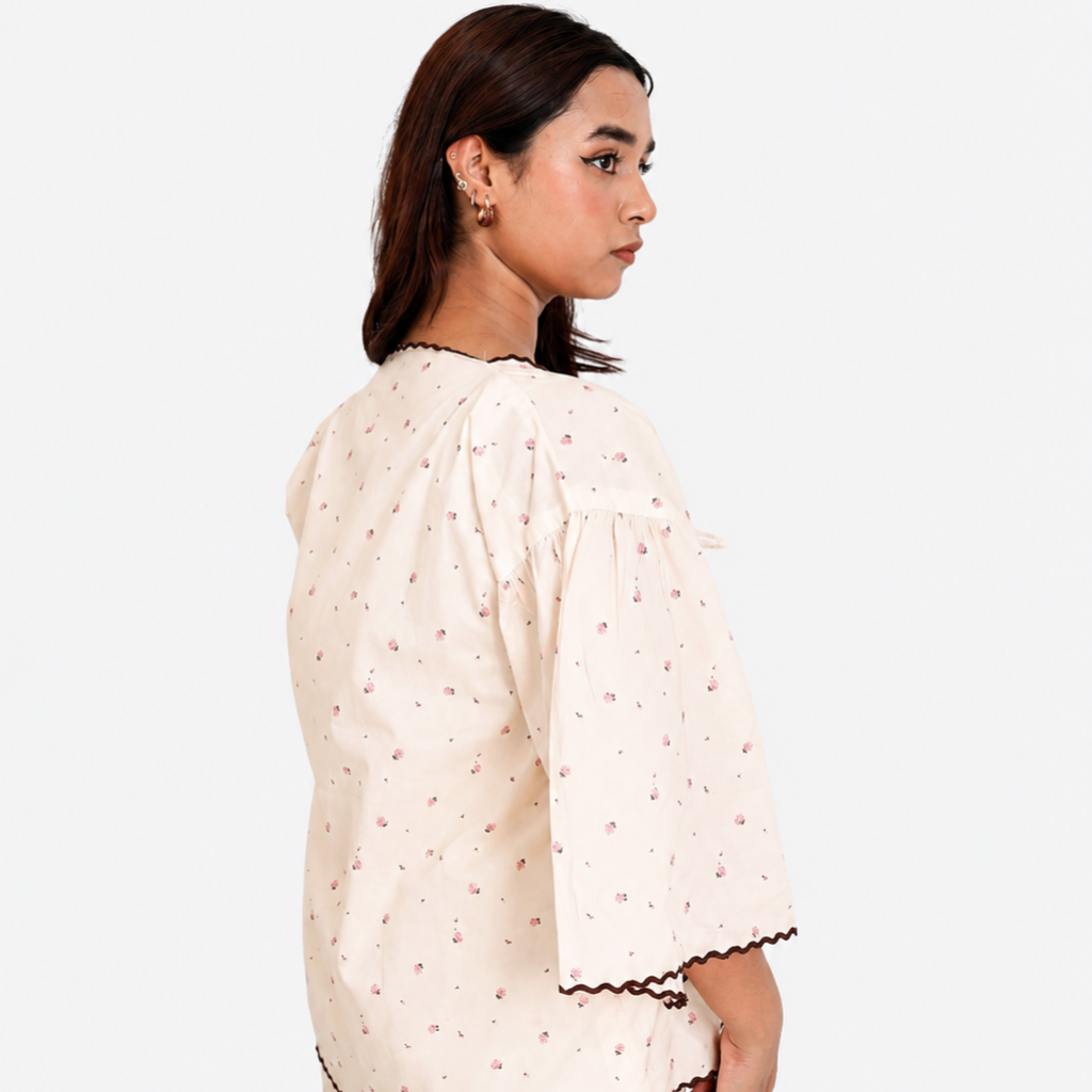 Ivory Floral Print Co-ord Set