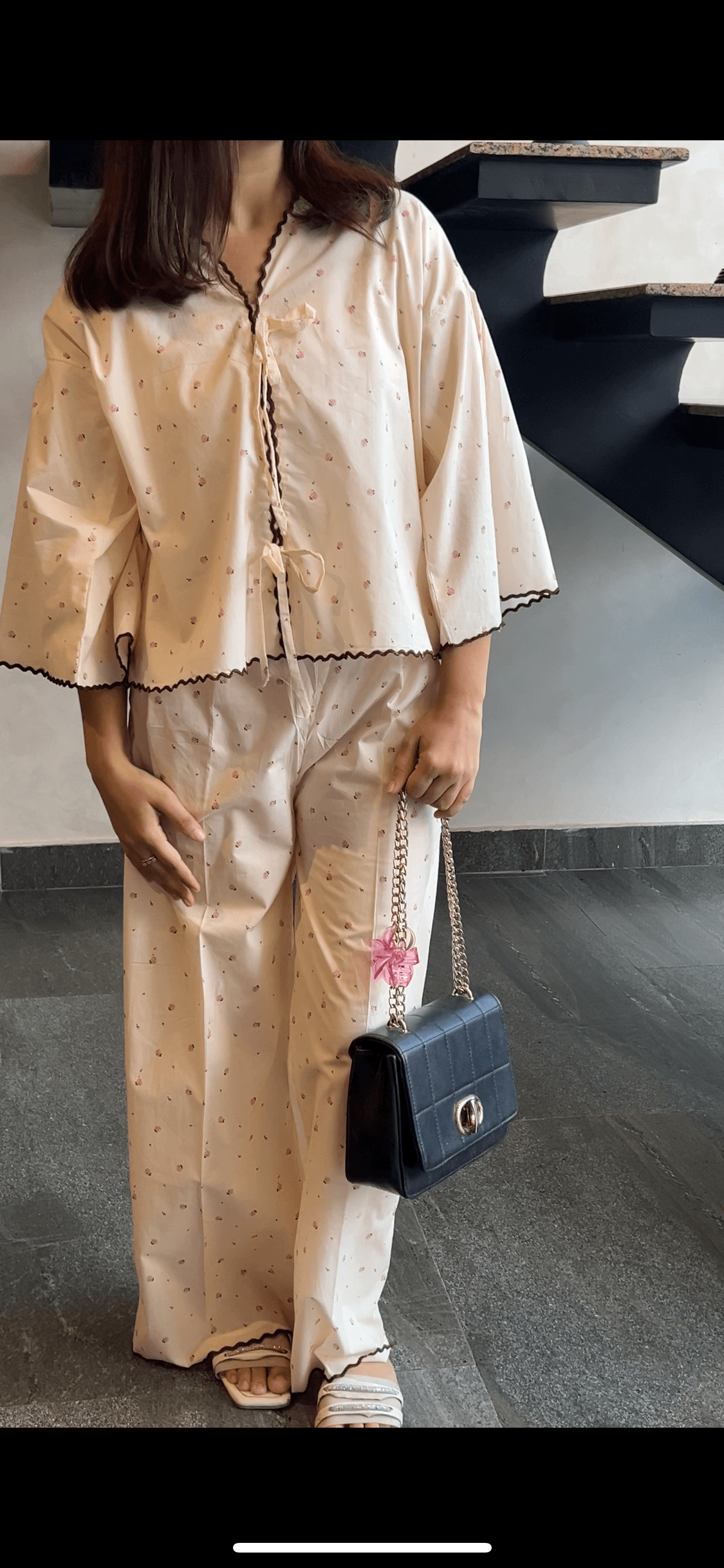 Ivory Floral Print Co-ord Set