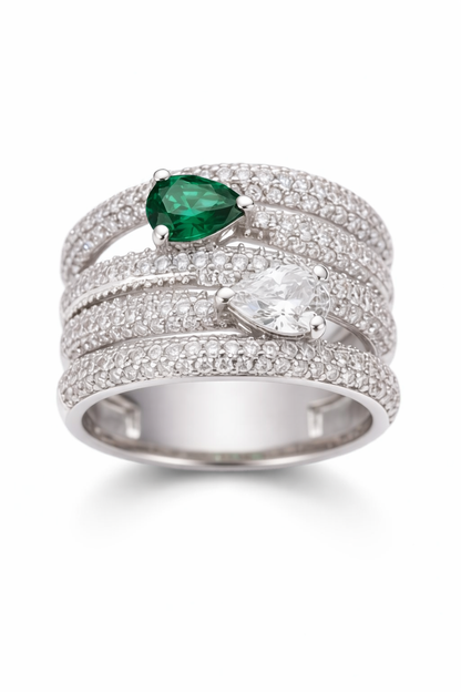 Multi Layers Zircon Ring