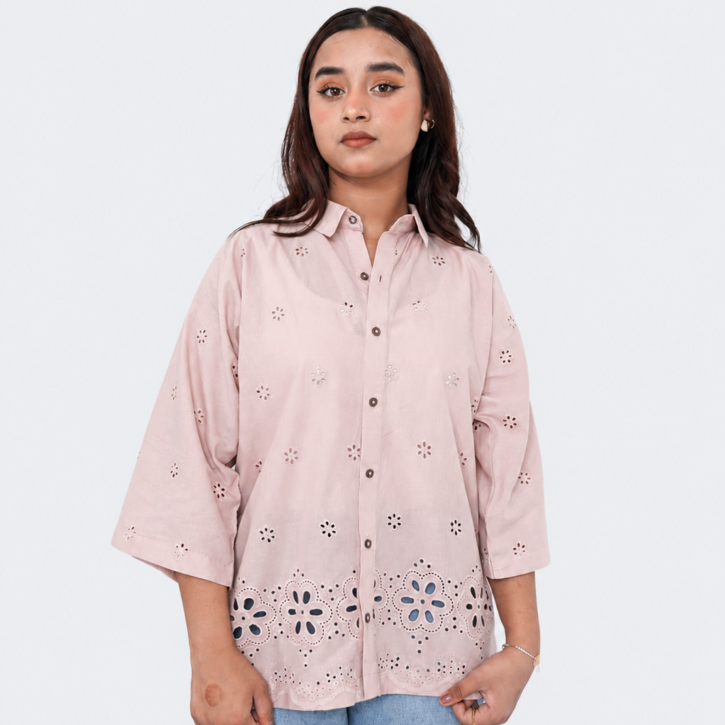 Serephine Blush Chikankari Shirt
