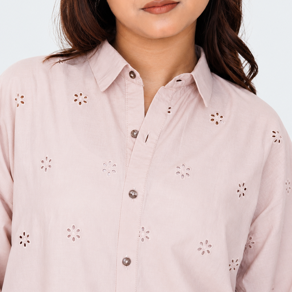 Serephine Blush Chikankari Shirt