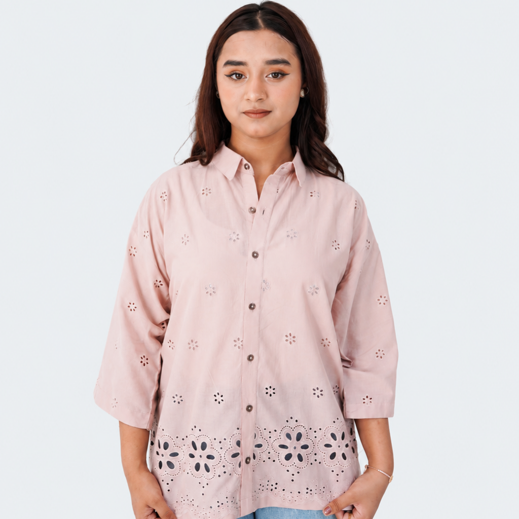 Serephine Blush Chikankari Shirt