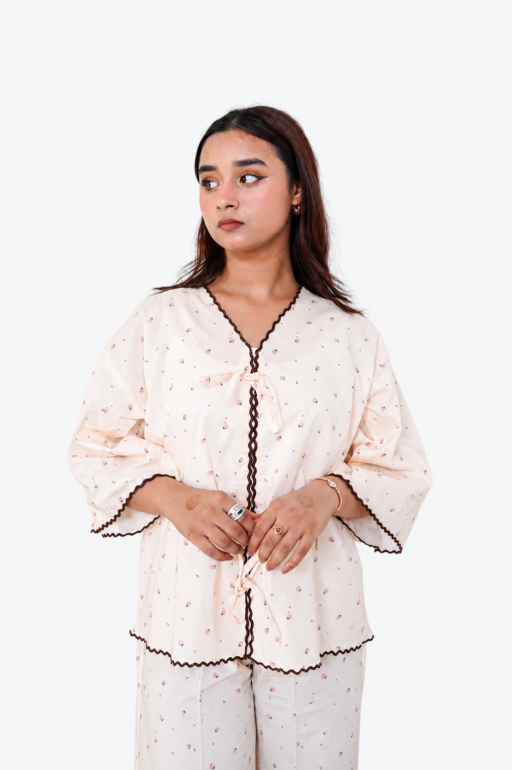 Ivory Floral Print Co-ord Set