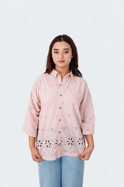 Serephine Blush Chikankari Shirt