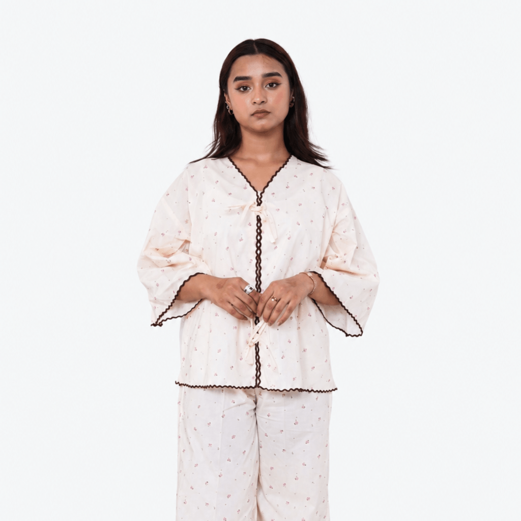 Ivory Floral Print Co-ord Set