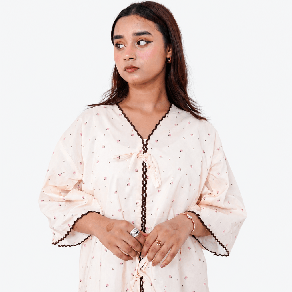 Ivory Floral Print Co-ord Set