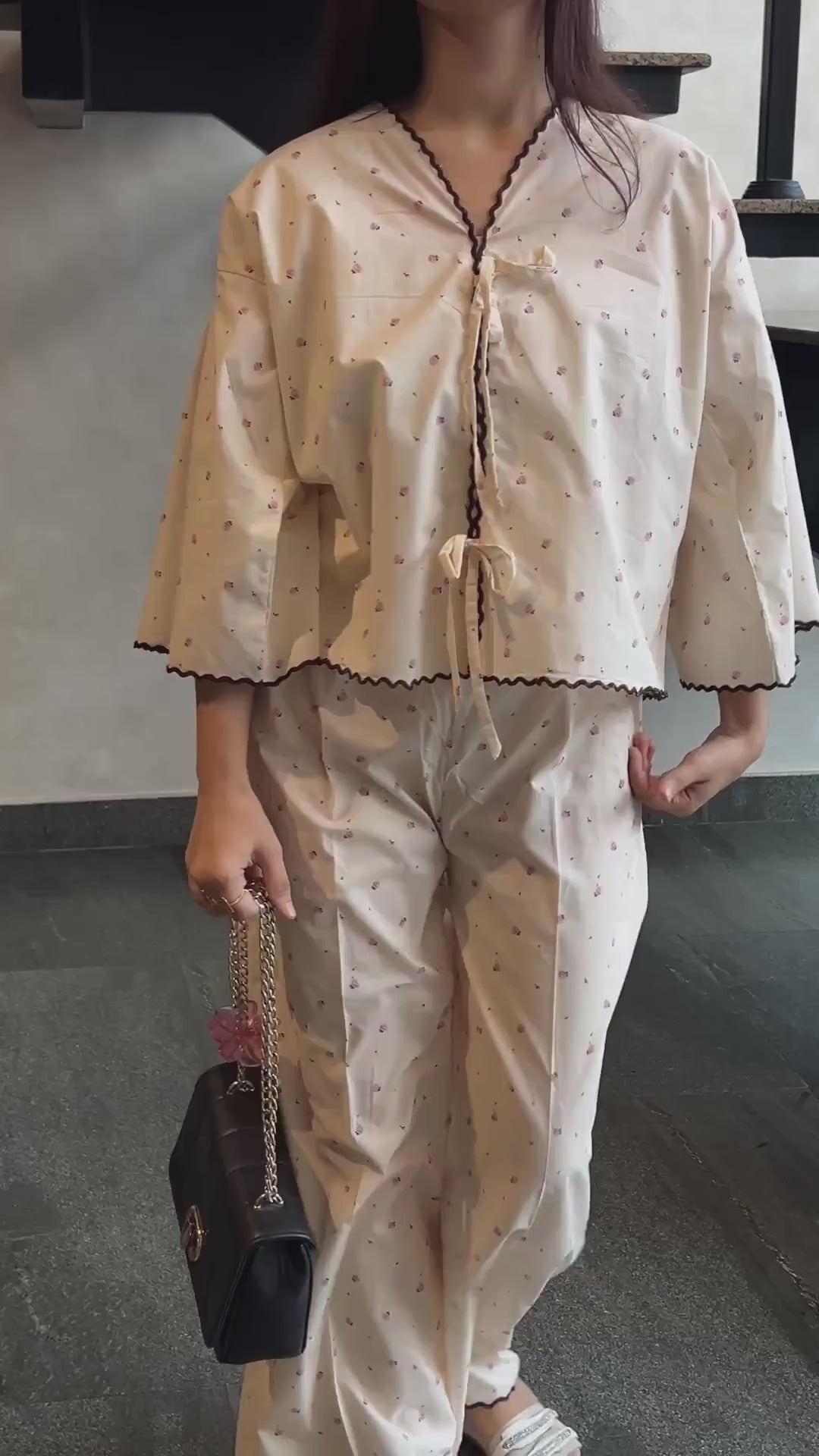 Ivory Floral Print Co-ord Set